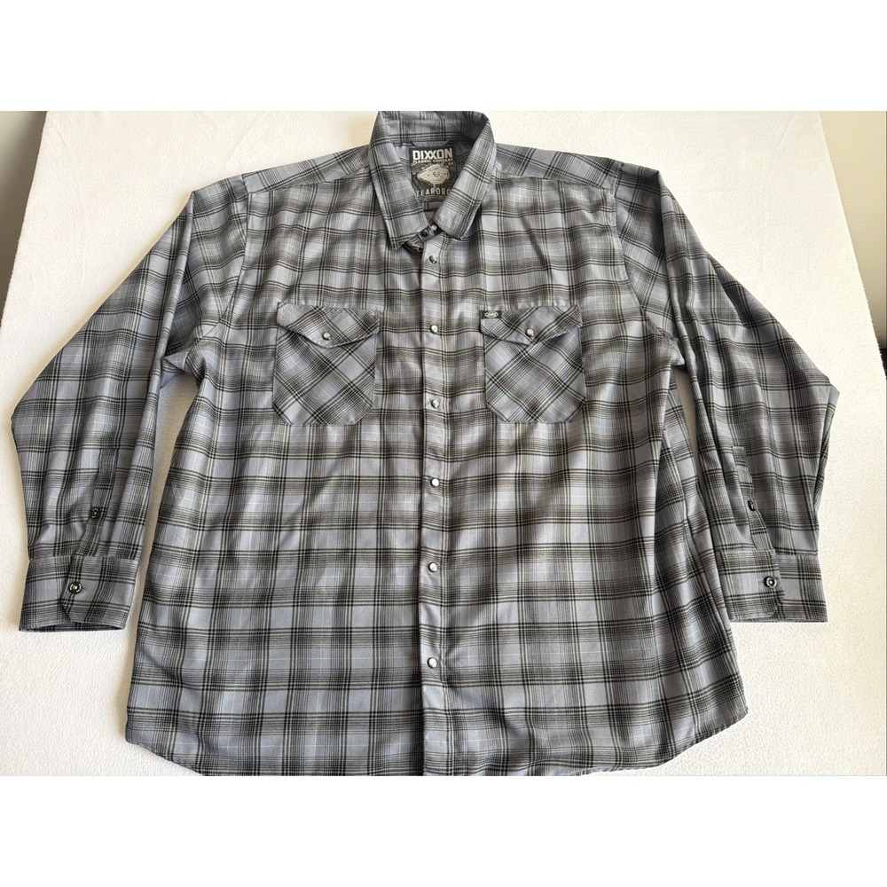 Dixxon S&S Cycle Teardrop Mens 4XL Long Sleeve Plaid Pearl Snap Flannel Shirt